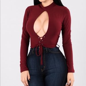 Love Is Divine Top - Burgundy